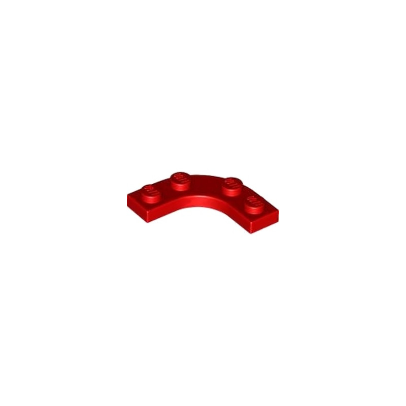 LEGO 6462445 PLATE 3X3, 1/4 CERCLE - ROUGE