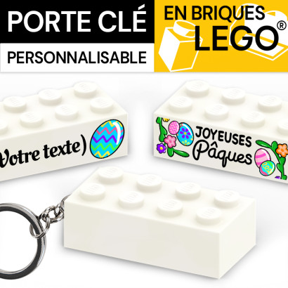 Porte clé en brique Lego® - Blanc