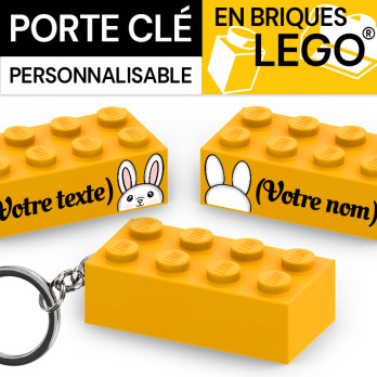 Lego® Brick Keyring - Flame Yellowish Orange
