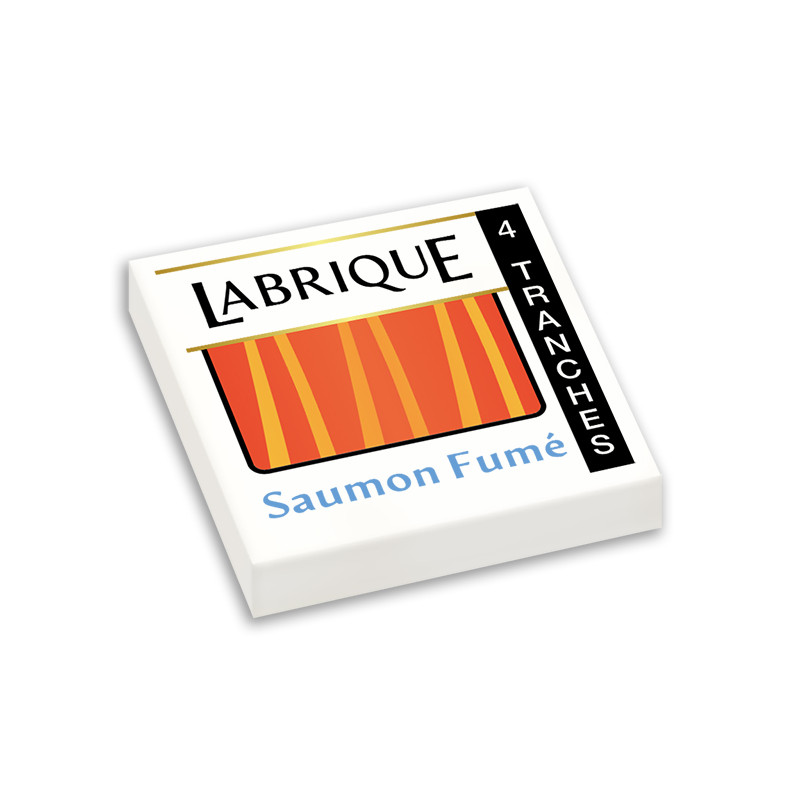 Paquet de Saumon fumé "Labrique" imprimé sur Brique Lego® 2X2