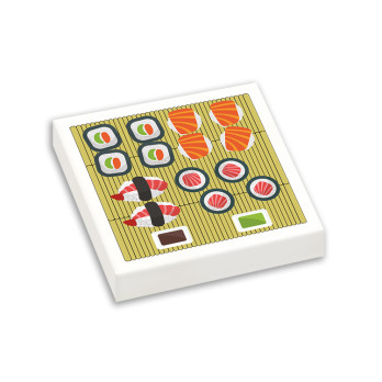 Sushi Platter printed on 2x2 Lego® Brick