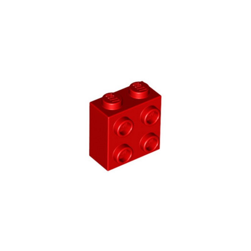 LEGO  6135130  BRIQUE 1X2X1 2/3 W/4 KNOBS  - ROUGE