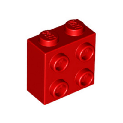 LEGO  6135130  BRIQUE 1X2X1 2/3 W/4 KNOBS  - ROUGE