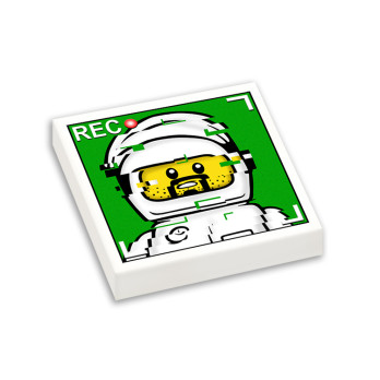 Interférences imprimé sur Brique Lego® 2x2 - Blanc