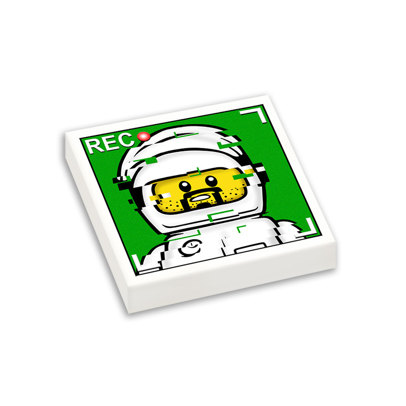 Interférences imprimé sur Brique Lego® 2x2 - Blanc