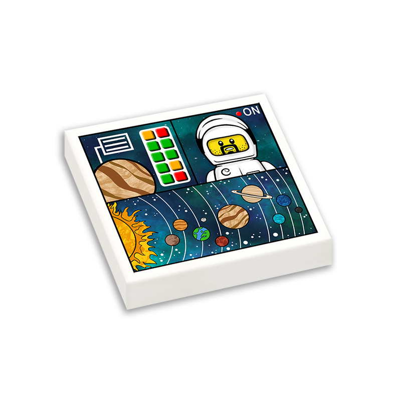 Tableau de bord imprimé sur Brique Lego® 2x2 - Blanc
