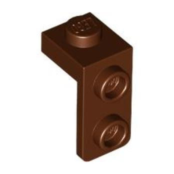 LEGO® 6472546 PLATE 1X1, W/ 1.5 PLATE 1X2, DOWNWARDS - REDDISH BROWN
