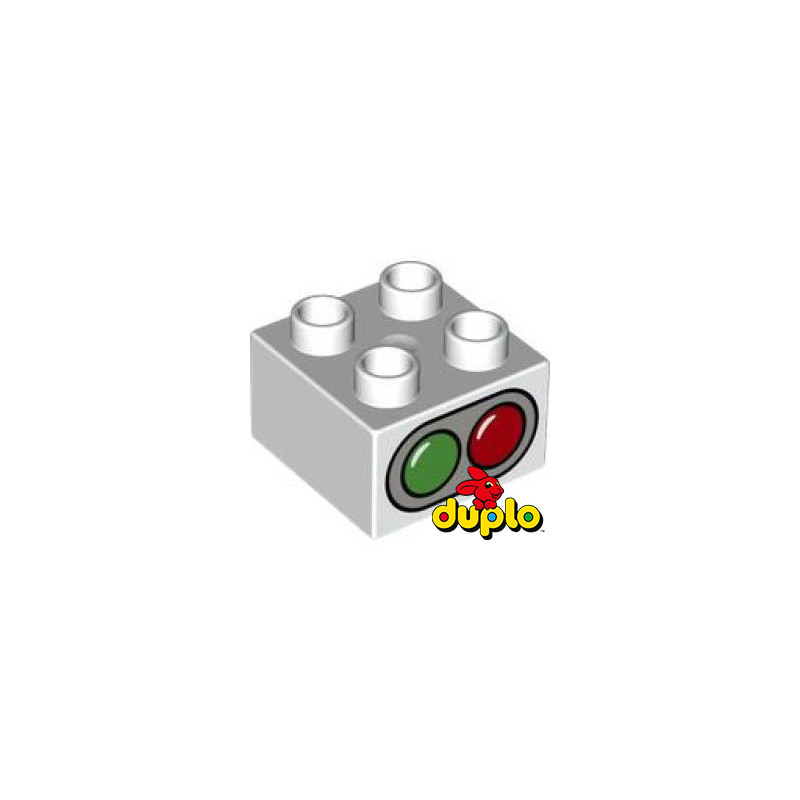 LEGO® 6340622 DUPLO BRIQUE 2X2 IMPRIME - BLANC