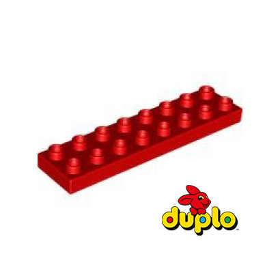 LEGO® 4541332 DUPLO PLATE 2X8X½ - ROUGE