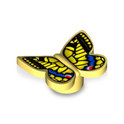 Yellow butterfly printed on Lego® piece - Cool Yellow