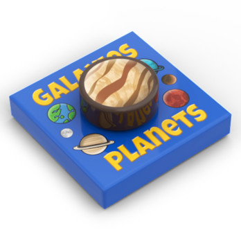Tableau "Galaxies Planets" imprimée sur Brique Lego® 2x2 - Bleu