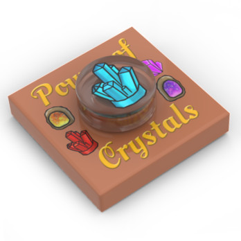 'Power of Crystals' painting printed on Lego® Brick 2x2 - Medium Nougat