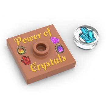 Tableau "Power of Crystals" imprimée sur Brique Lego® 2x2 - Medium Nougat