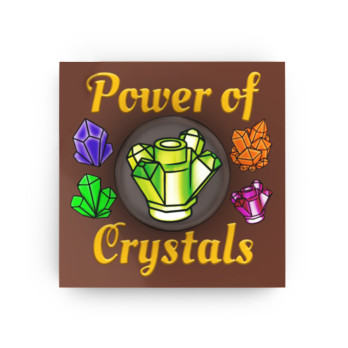 'Power of Crystals' painting printed on Lego® Brick 2x2 - Reddish Brown