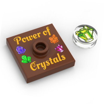 Tableau "Power of Crystals" imprimée sur Brique Lego® 2x2 - Reddish Brown