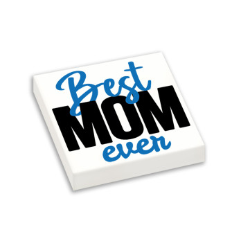"Best Mom ever" imprimée sur brique Lego® 2X2 - Blanc