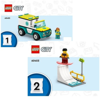 Notice / Instruction Lego® City - L’ambulance de secours et le snowboardeur - 60403